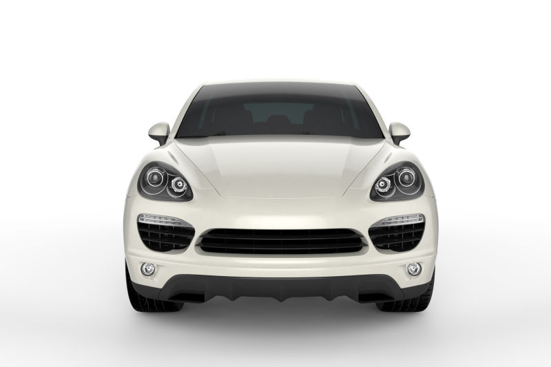 白色背景上的白色汽车模型