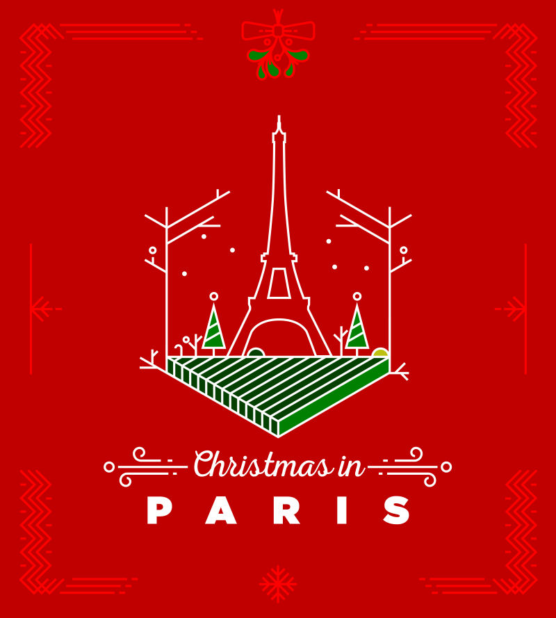 巴黎圣诞单字标志建筑