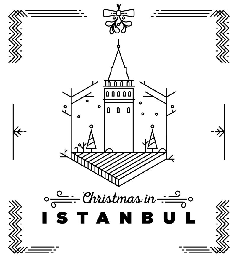 伊斯坦布尔贺卡中的城市标志建筑