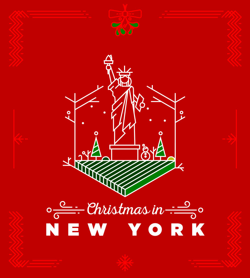 纽约圣诞单字标志建筑