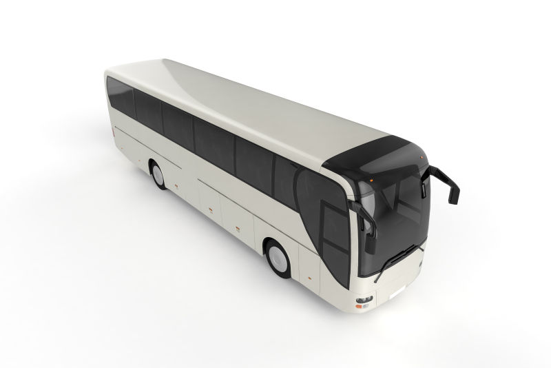 白色背景上的巴士模型
