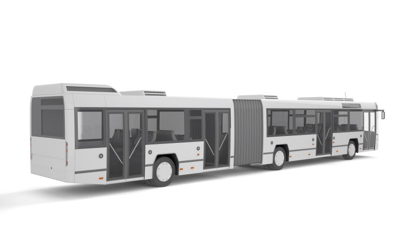 白色背景上的长公交模型