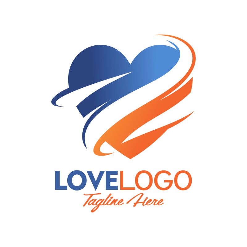 水疗和美容公司标志与心LOGO