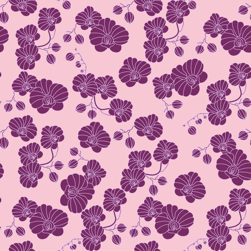 创意矢量手绘紫色花朵装饰卡片