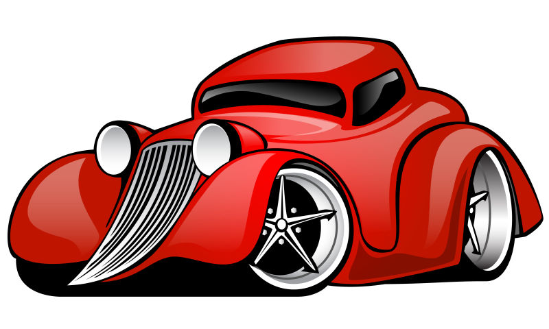 卡通的红色小汽车矢量设计