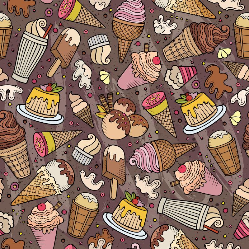 矢量卡通手绘冰淇淋设计