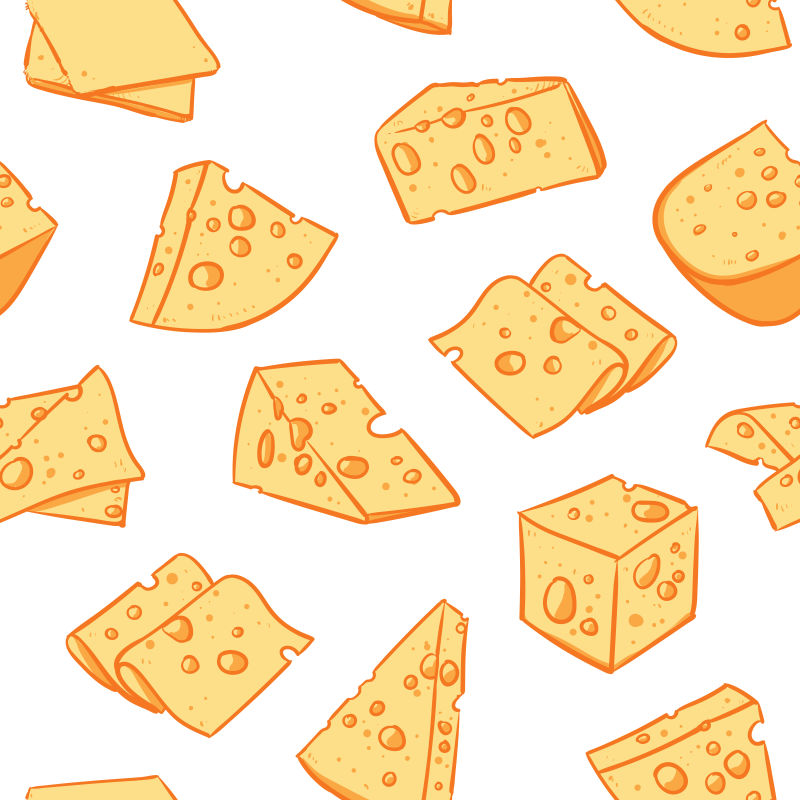 创意矢量奶酪无缝装饰插图