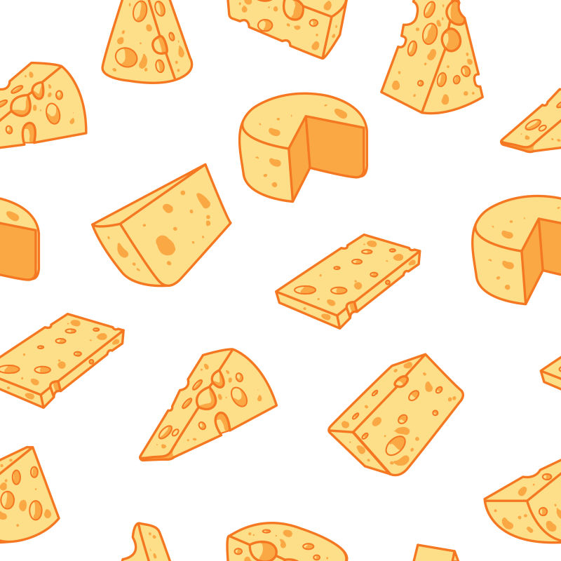 矢量抽象手绘奶酪元素无缝背景