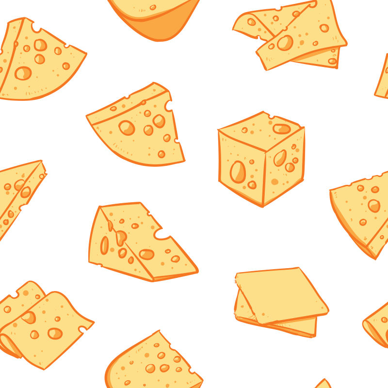 创意矢量抽象手绘奶酪插图