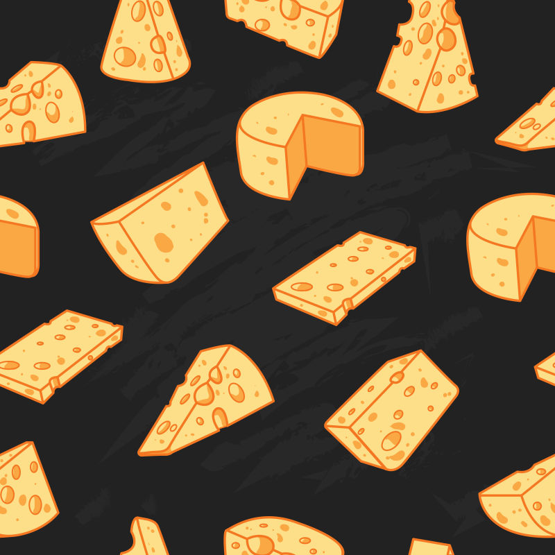 创意手绘奶酪抽象插图矢量