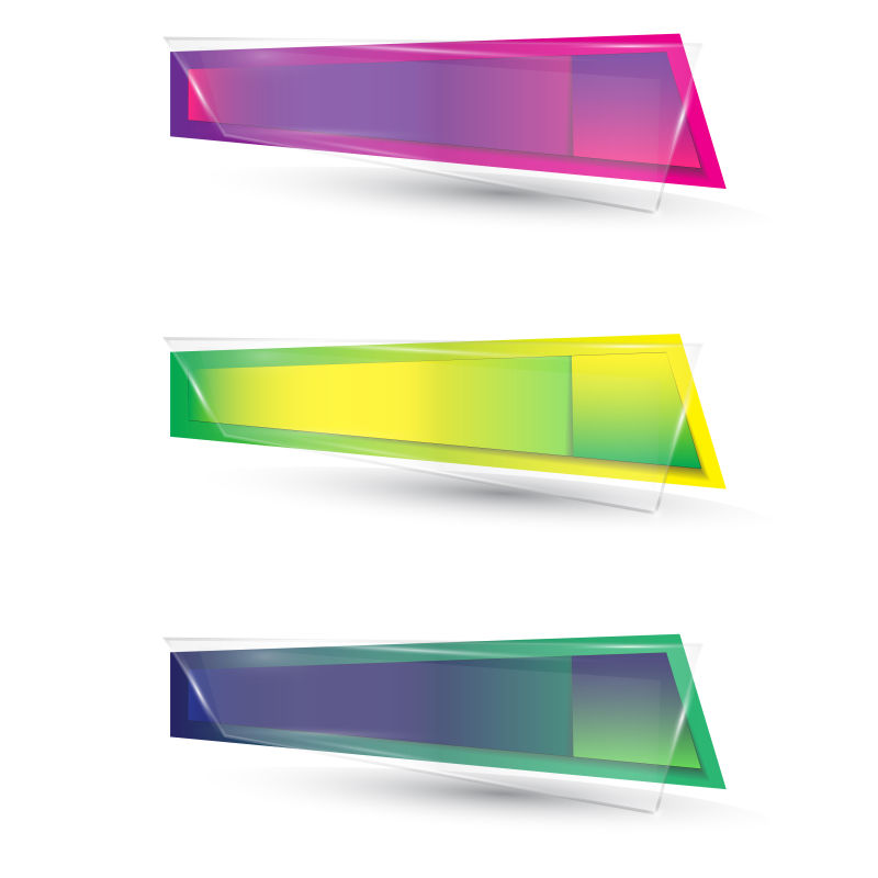 抽象矢量彩色玻璃元素的标签设计