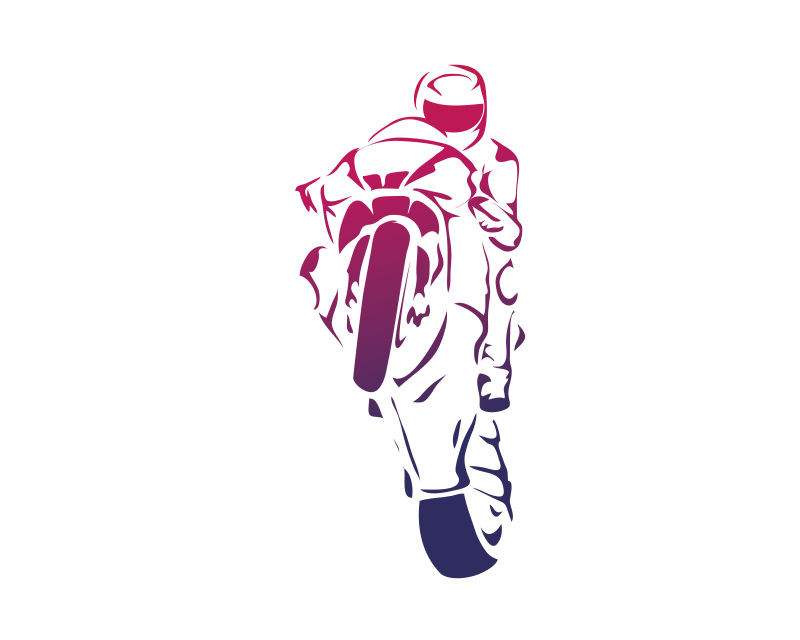 矢量彩色摩托车运动的插图