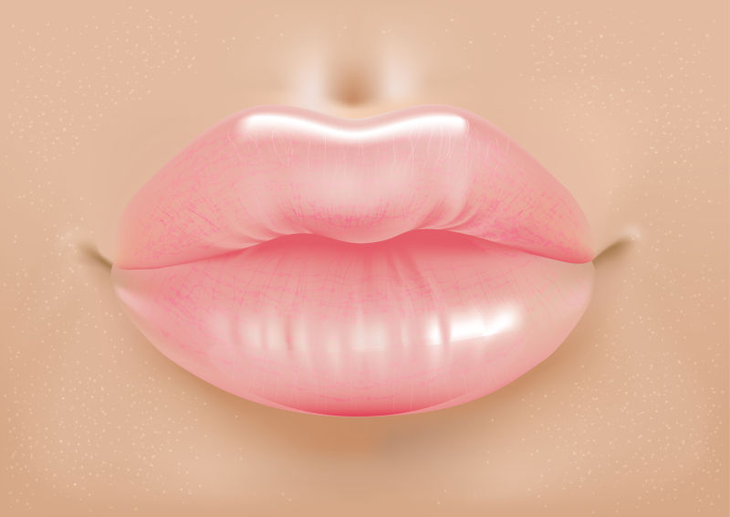 创意矢量女性粉色性感嘴唇插图