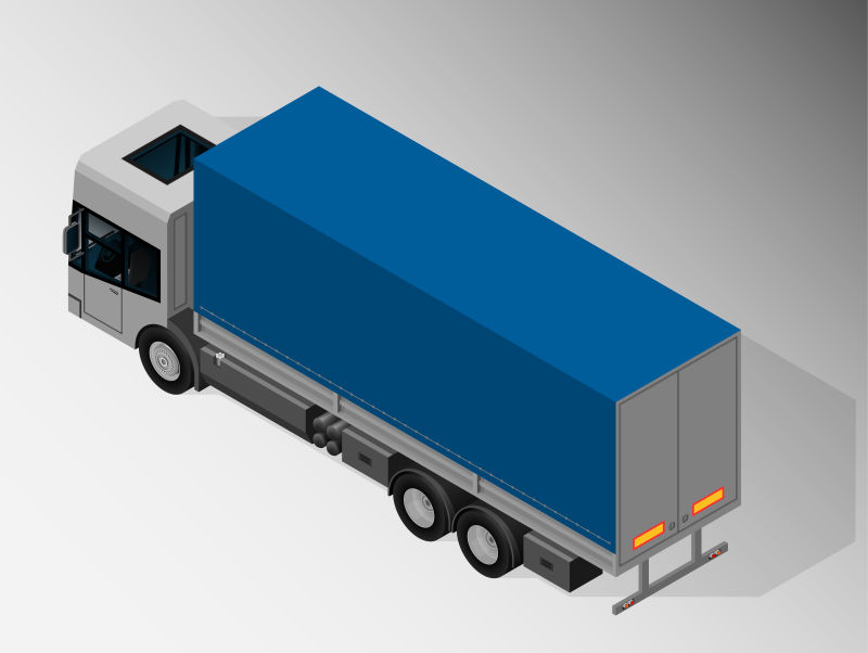 运输货物的卡车矢量插图