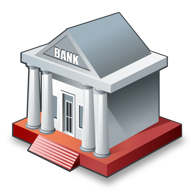 抽象矢量银行建筑的商业图标设计