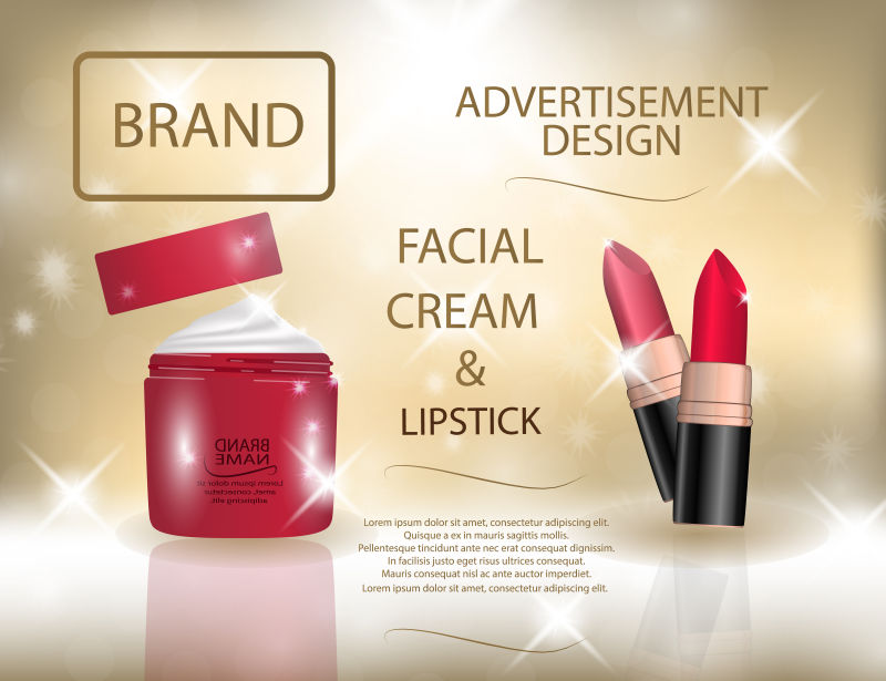 创意的美容化妆品广告矢量设计