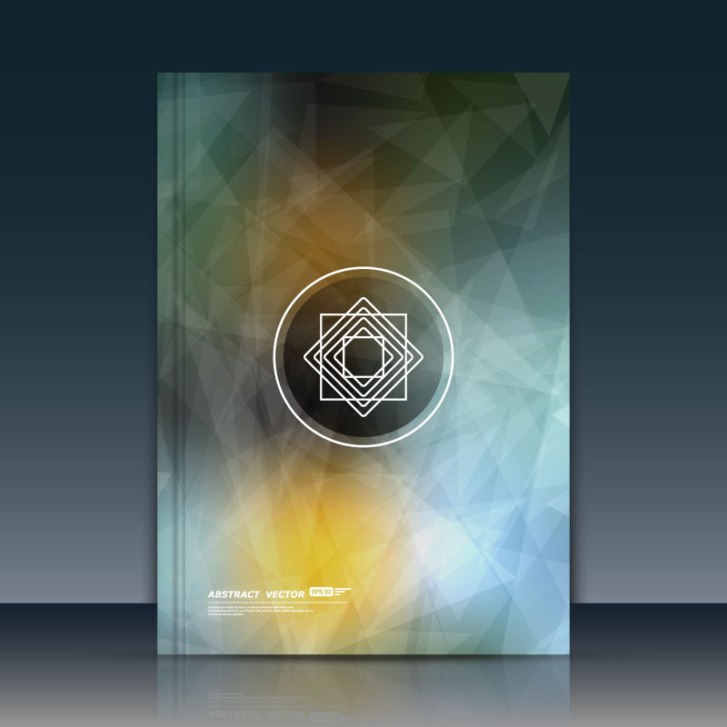 抽象几何图案书刊封面矢量设计