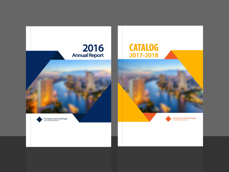 创意矢量现代年度商业报告封面设计