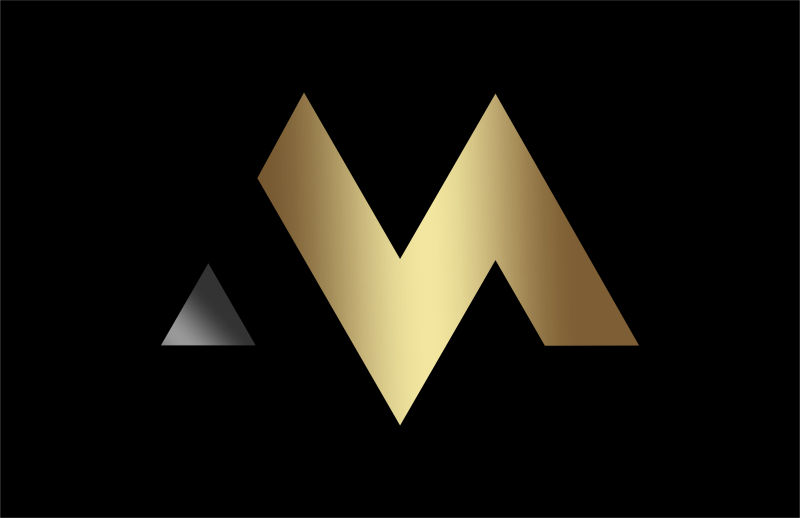 抽象矢量现当代字母m的平面标志设计