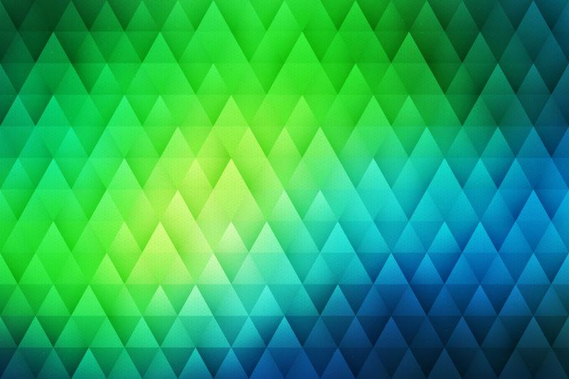 矢量设计蓝色和绿色三角形几何背景