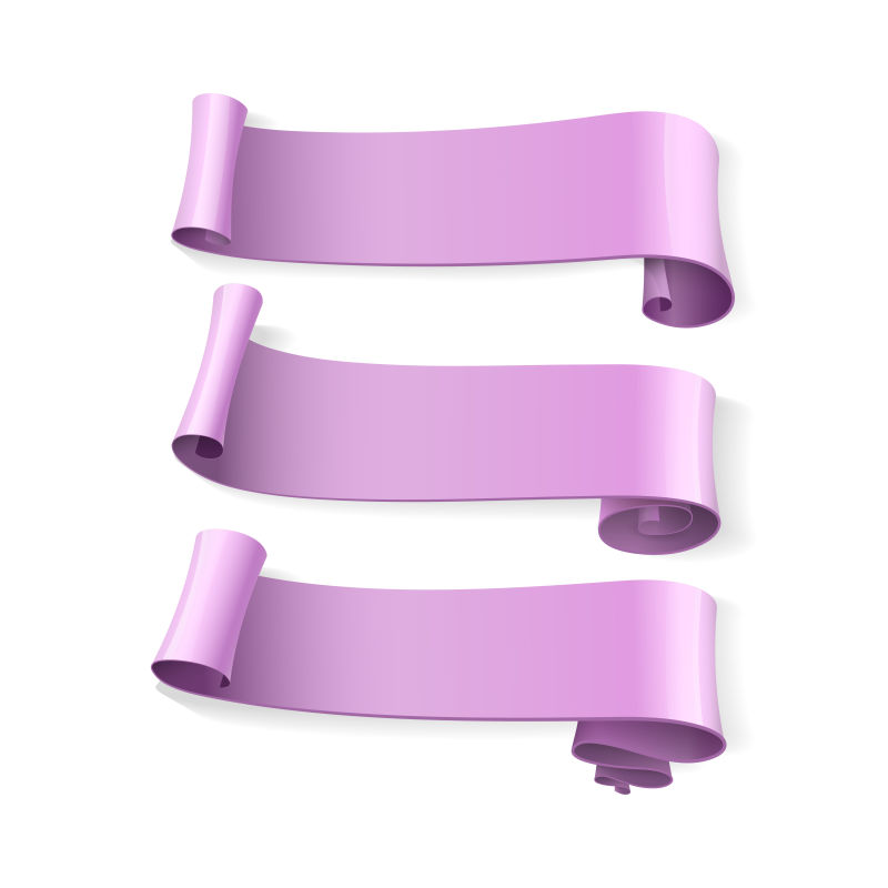 矢量紫色光滑的纸带设计