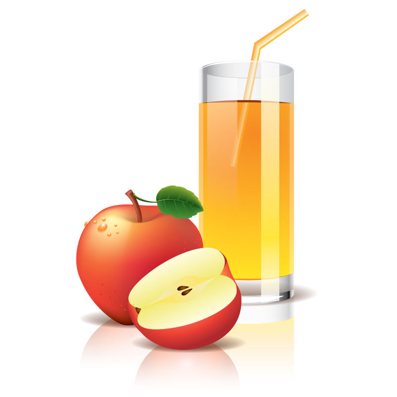 矢量美味苹果汁插图