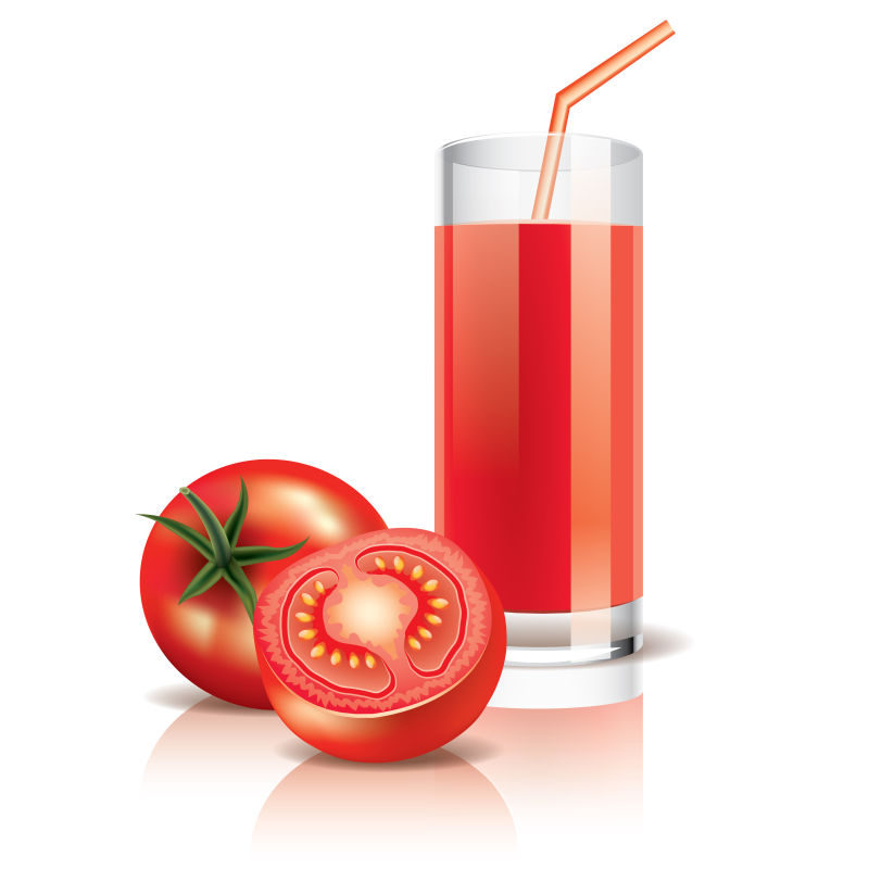 矢量新鲜的番茄汁插图