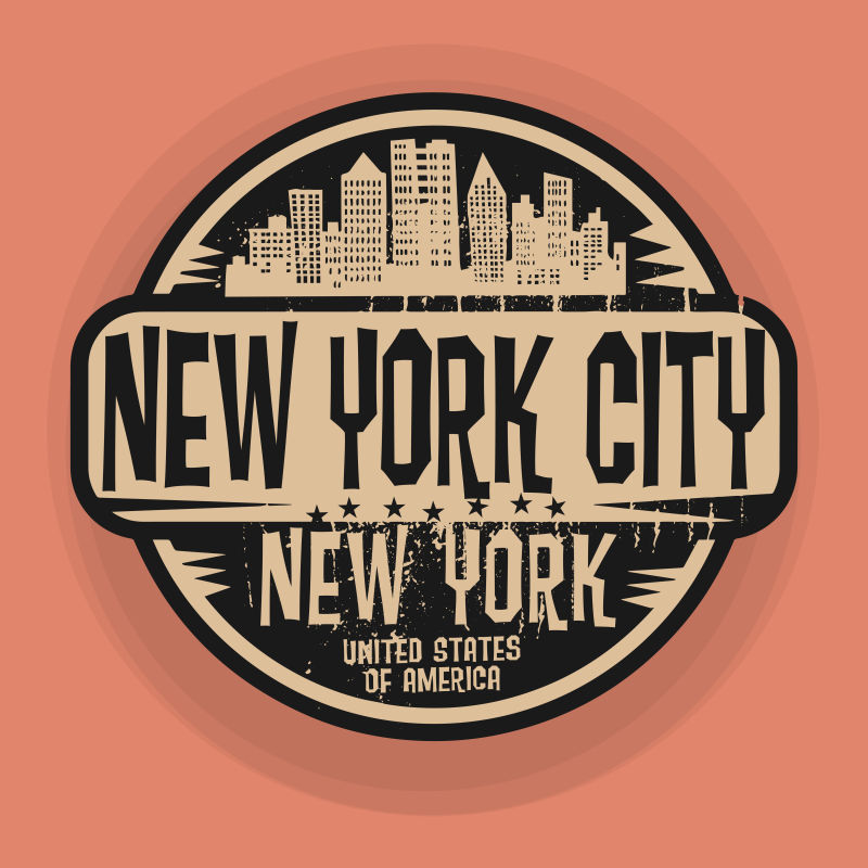 复古的纽约标签矢量设计