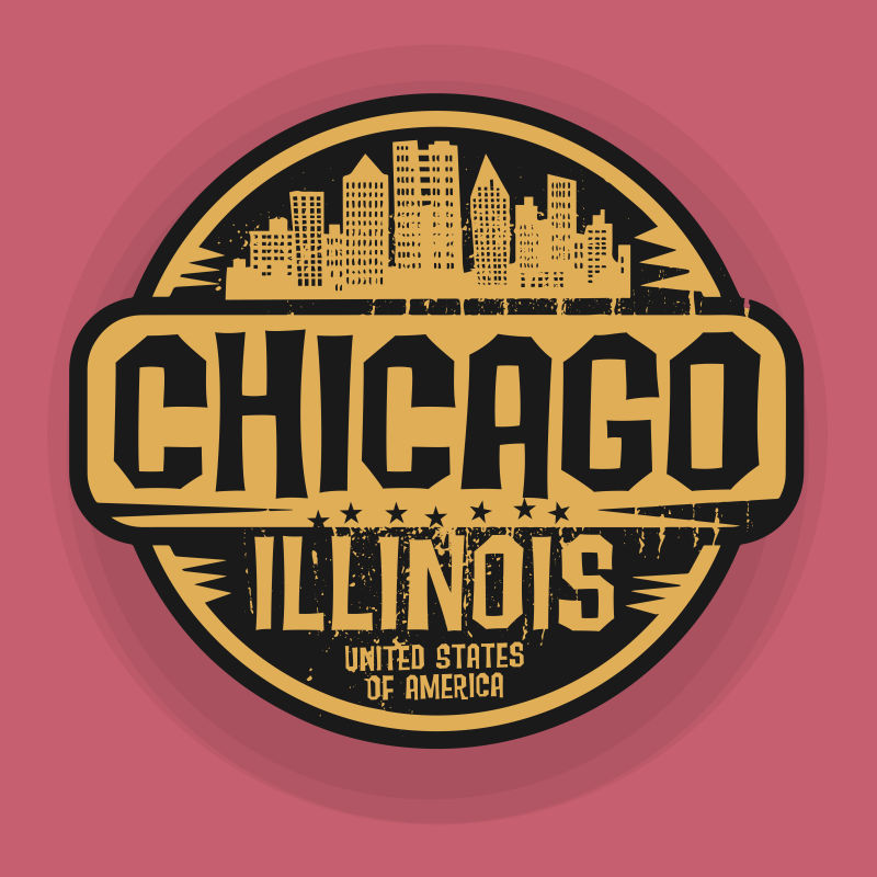 芝加哥复古标签矢量设计