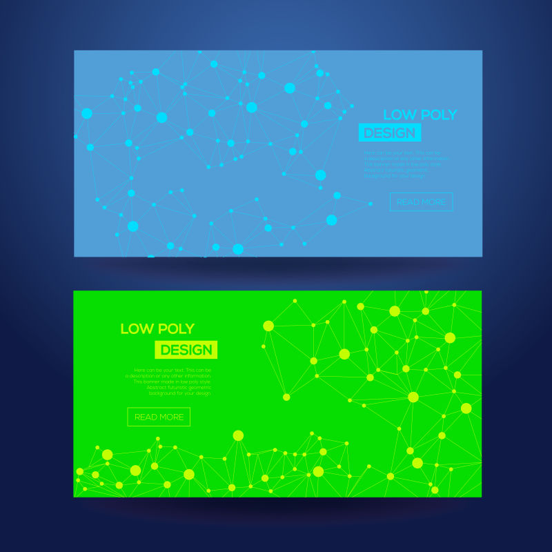 蓝绿色几何背景卡片设计矢量图