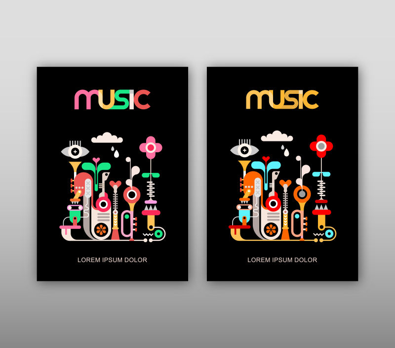 矢量音乐海报抽象图案海报设计
