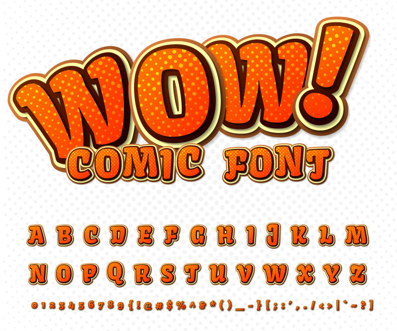 矢量抽象漫画风格的字母设计