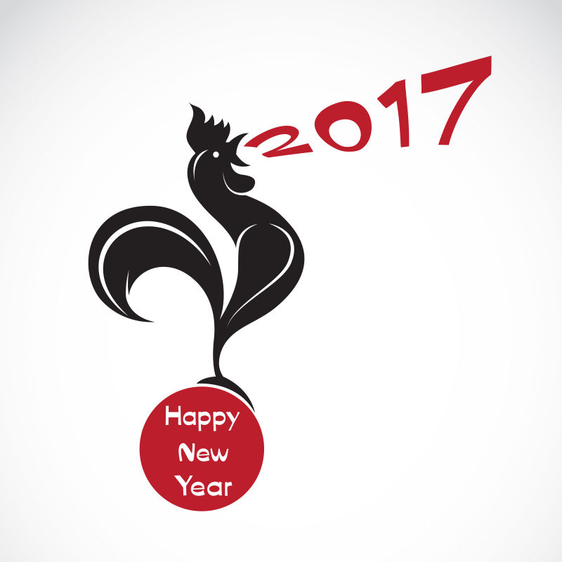 2017年历公鸡矢量logo设计