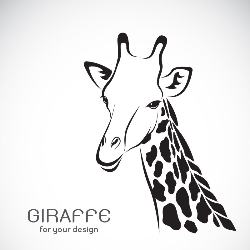 长颈鹿头部logo设计矢量