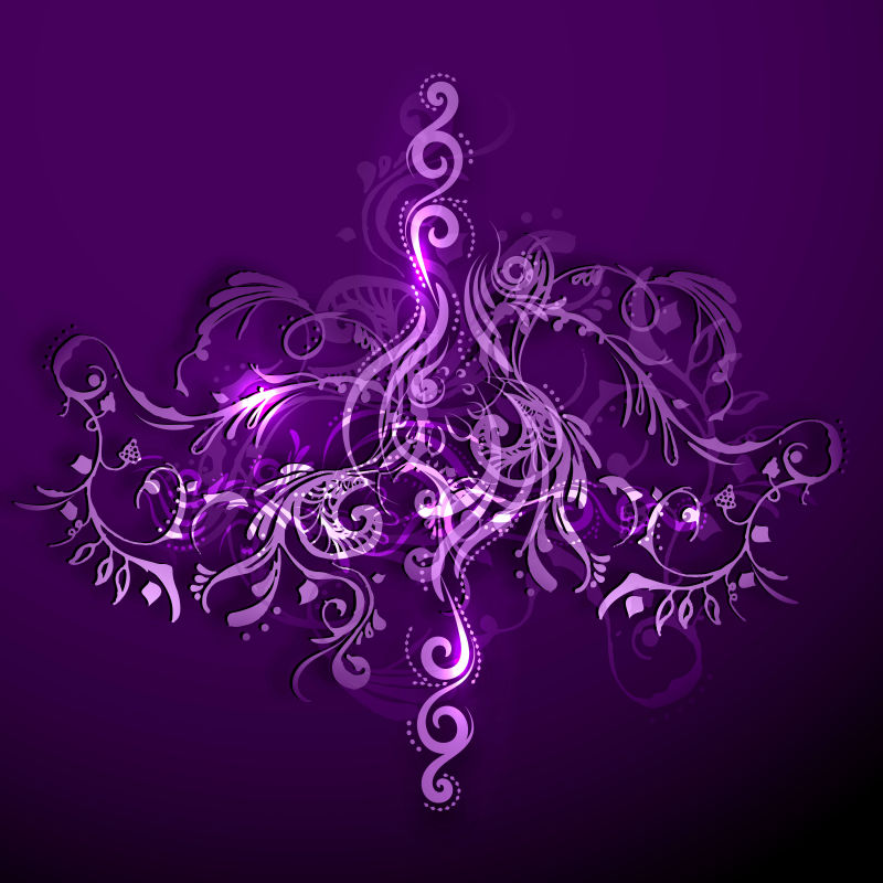 矢量艺术紫色花纹设计