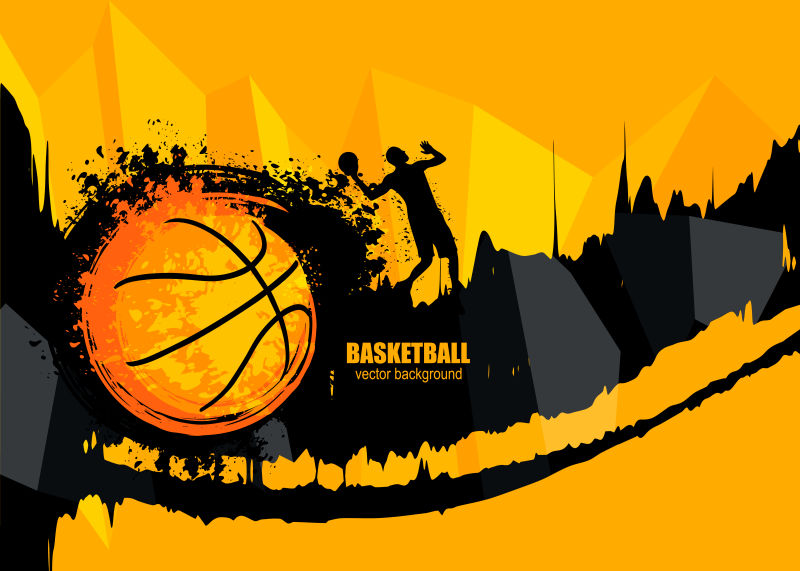 篮球创意海报矢量插图