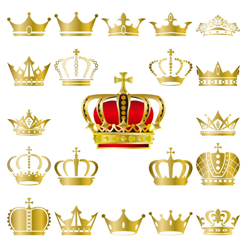 矢量金色皇冠创意图标设计