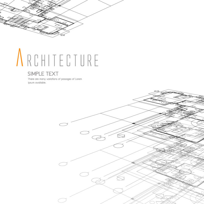抽象的几何建筑设计背景矢量插图
