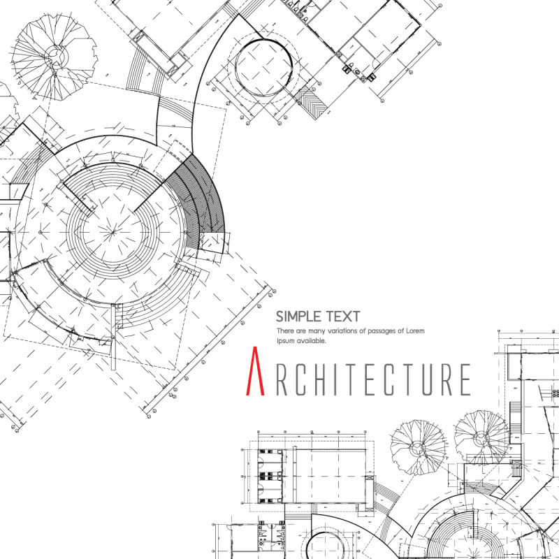 创意建筑设计主题的矢量平面插图