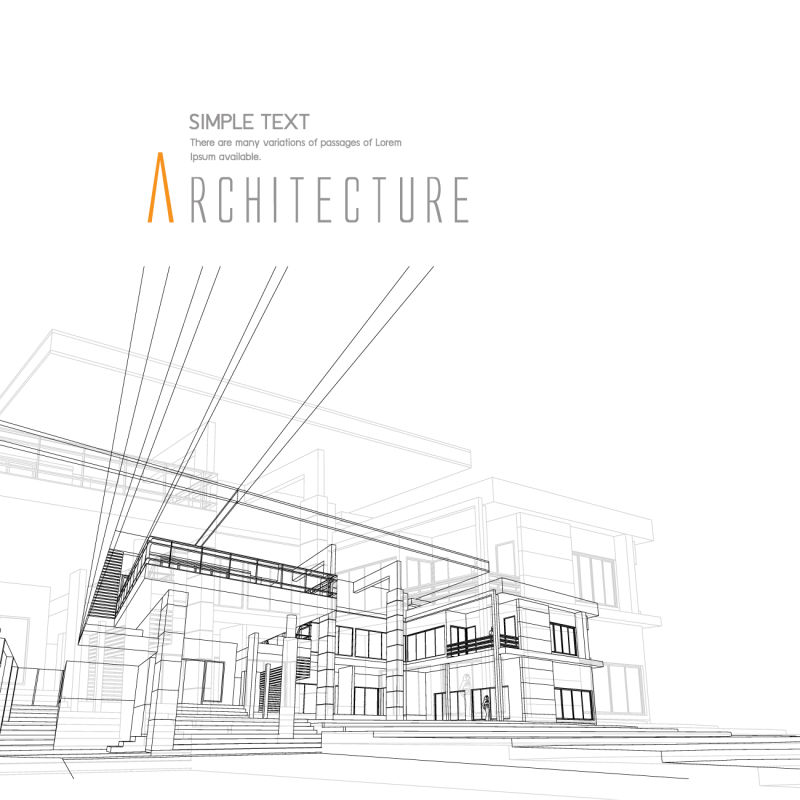 抽象矢量建筑设计蓝图