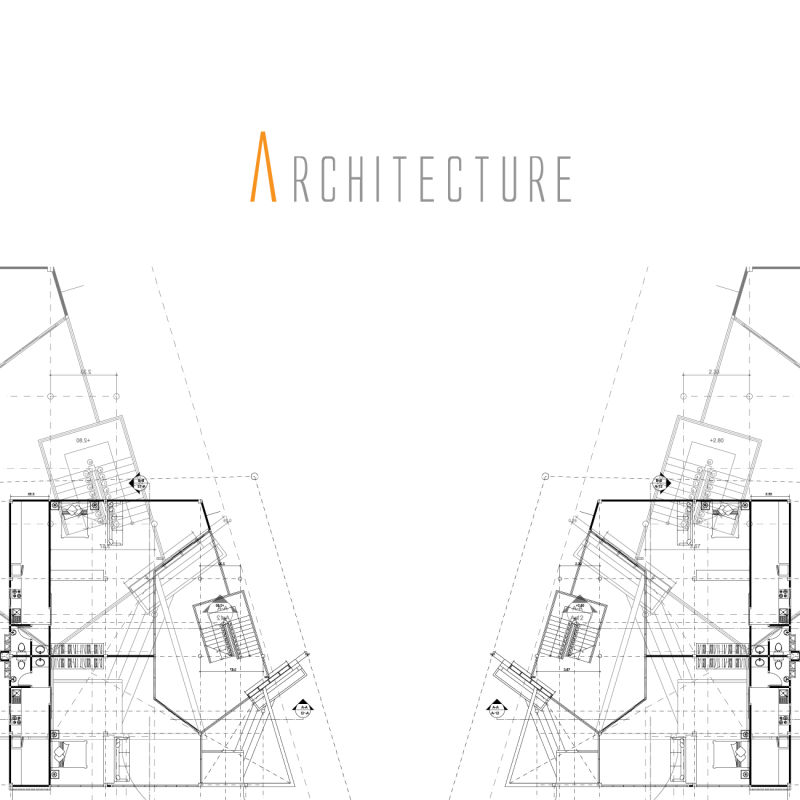 创意矢量建筑设计平面插图