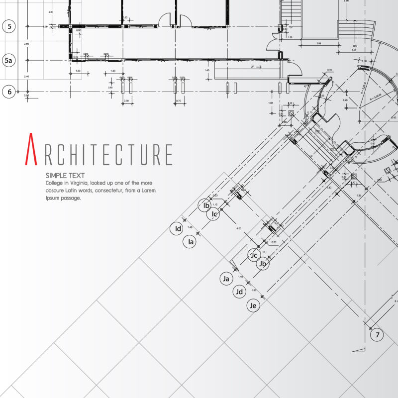 抽象矢量建筑设计现代插图