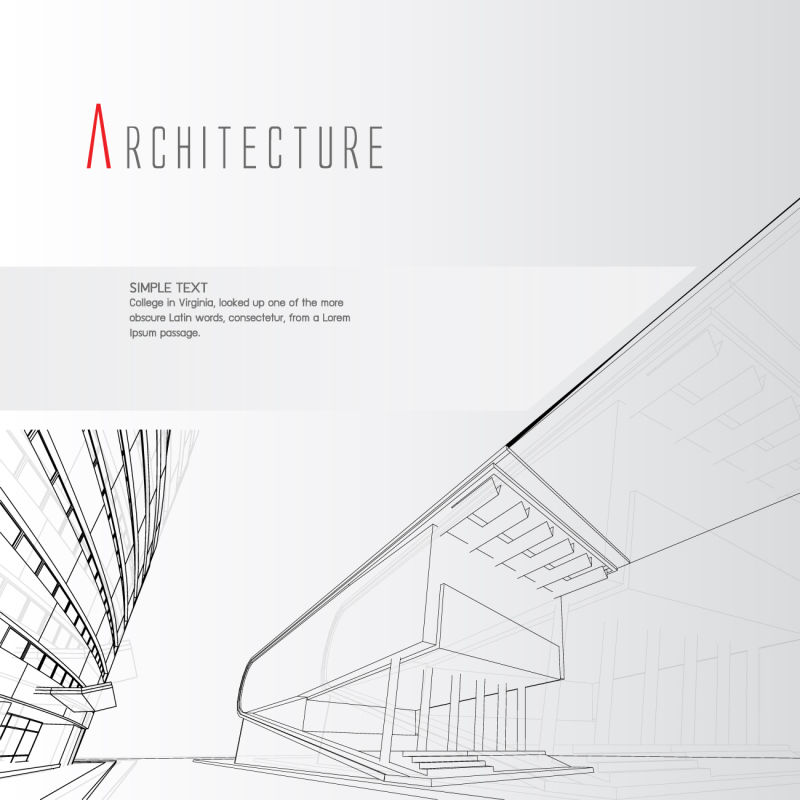 矢量现代建筑设计平面插图
