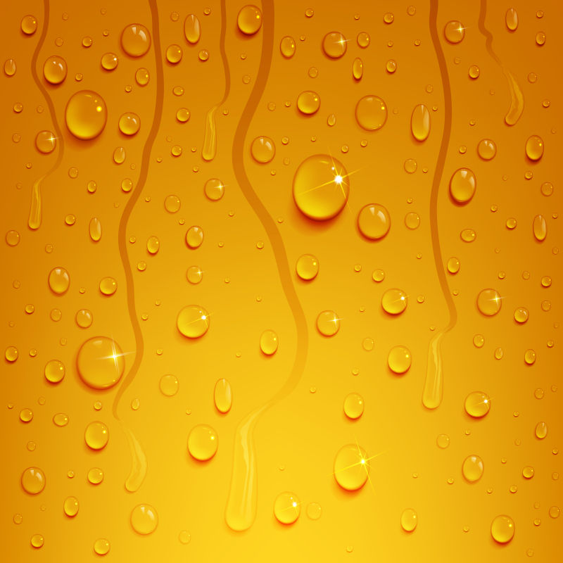 矢量啤酒杯壁上的水滴插图