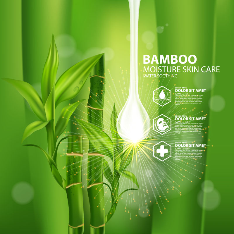 失量天然竹子精华的宣传海报设计 