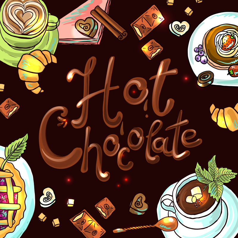 矢量设计热巧克力艺术海报