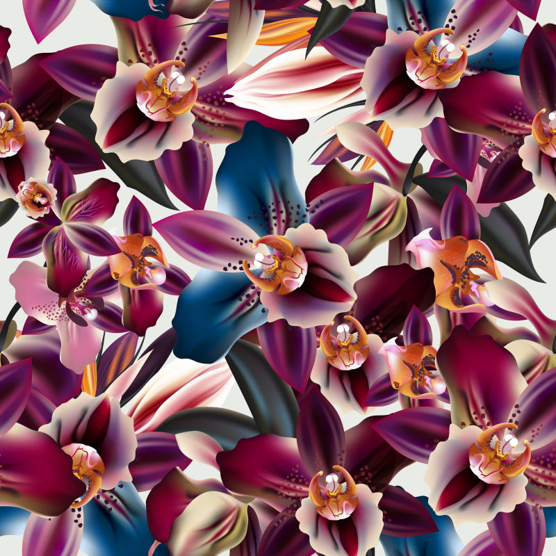 抽象美丽花卉元素的设计背景