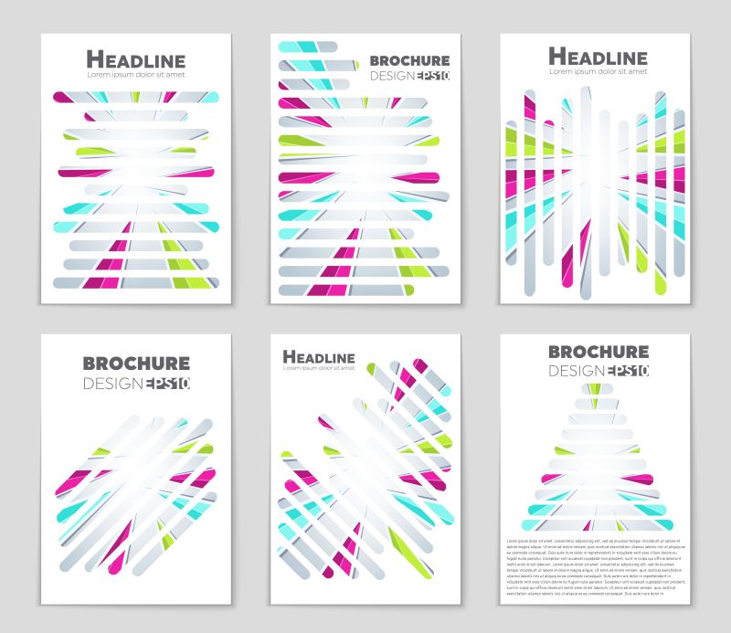 抽象彩色图案的商业宣传册矢量设计