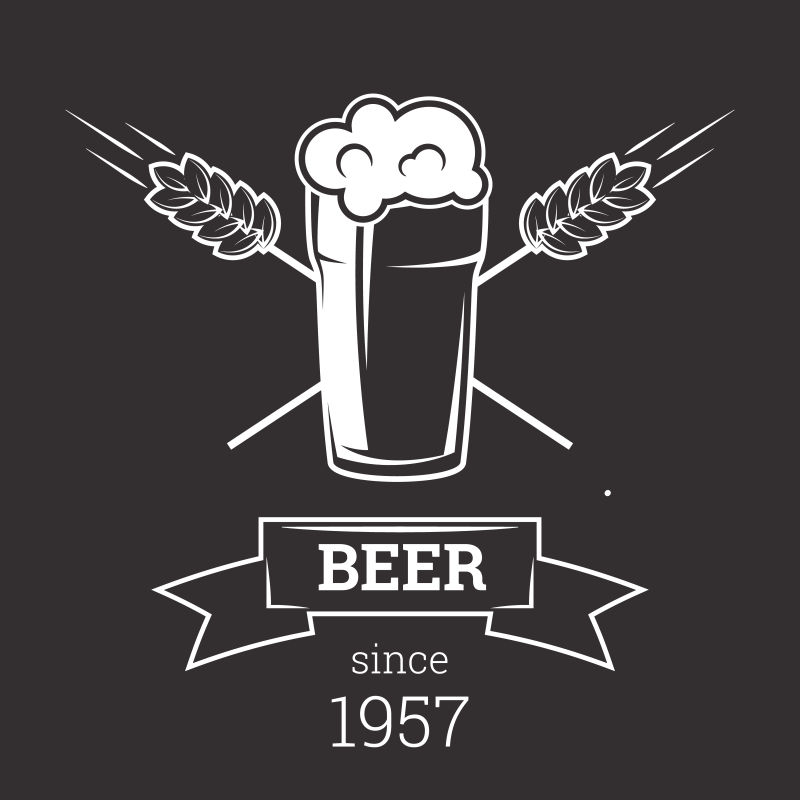 矢量黑板啤酒徽章设计