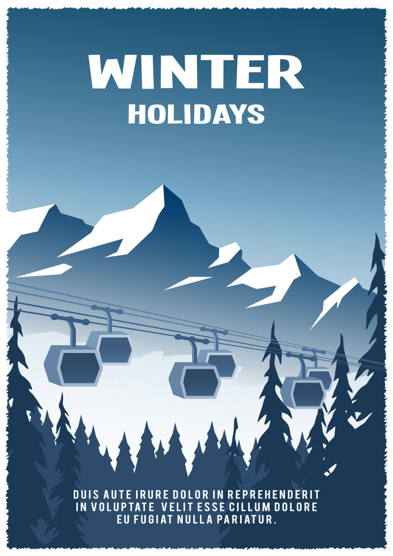 矢量的冬日旅行海报设计